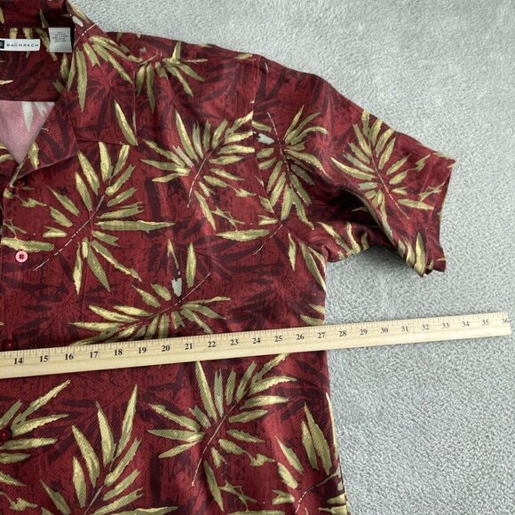Bachrach Mens XXL Red & Gold Hawaiian Silk Shirt 5538 - Picture 5 of 7